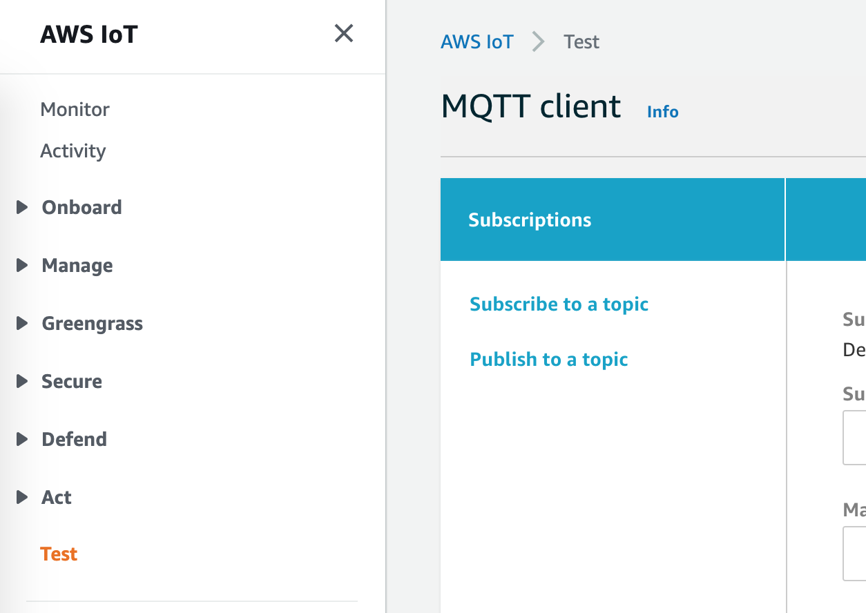 AWS IoT Test.